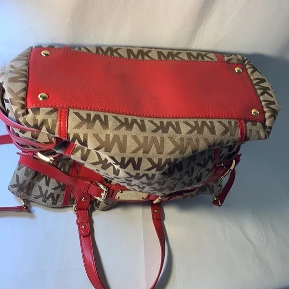 Michael Kors Red and Brown Women's Bag - Picture 5 of 14